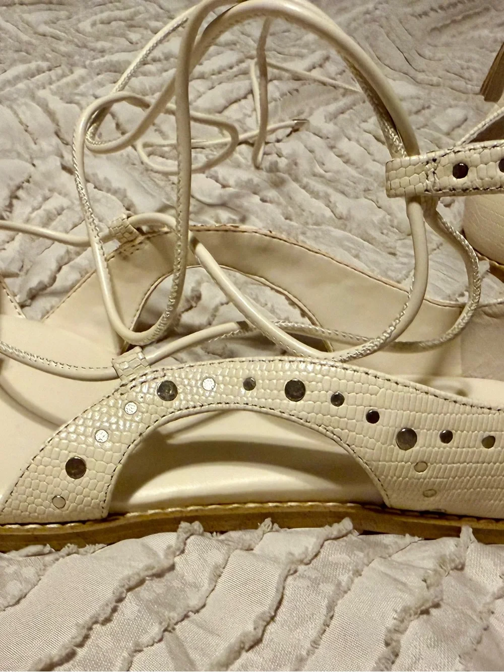 Vince Camuto Dawnicee Lace-Up Sandals with Stud Accents
